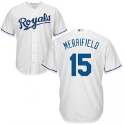 Wholesale Cheap Royals #15 Whit Merrifield White New Cool Base Stitched MLB Jersey