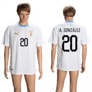 Wholesale Cheap Uruguay #20 A.Gonzalez Away Soccer Country Jersey