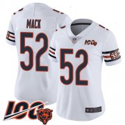 Wholesale Cheap Nike Bears #52 Khalil Mack White Women's Stitched NFL 100th Season Vapor Limited Jersey