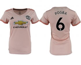 Wholesale Cheap Women\'s Manchester United #6 Pogba Away Soccer Club Jersey