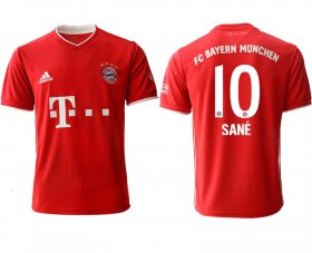 Wholesale Cheap Men 2020-2021 club Bayern Munchen home aaa version 10 red Soccer Jerseys
