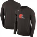 Wholesale Cheap Men's Cleveland Browns Nike Brown Sideline Team Logo Performance Sweatshirt