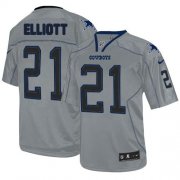 Wholesale Cheap Nike Cowboys #21 Ezekiel Elliott Lights Out Grey Men's Stitched NFL Elite Jersey