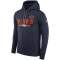 Wholesale Cheap Men's Chicago Bears Nike Navy Sideline ThermaFit Performance PO Hoodie