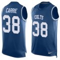 Wholesale Cheap Nike Colts #38 T.J. Carrie Royal Blue Team Color Men's Stitched NFL Limited Tank Top Jersey