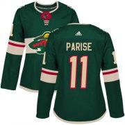 Wholesale Cheap Adidas Wild #11 Zach Parise Green Home Authentic Women's Stitched NHL Jersey