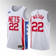 Wholesale Cheap Men's Brooklyn Nets #22 Jalen Wilson White 2023 Draft Classic Edition Stitched Basketball Jersey