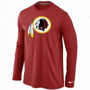 Wholesale Cheap Nike Washington Redskins Logo Long Sleeve T-Shirt Red
