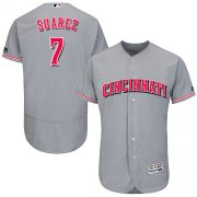 Wholesale Cheap Reds #7 Eugenio Suarez Grey Flexbase Authentic Collection Stitched MLB Jersey