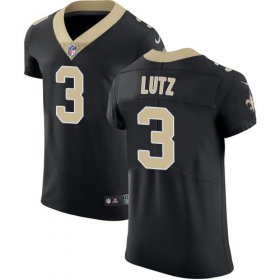 Wholesale Cheap Nike Saints #3 Wil Lutz Black Team Color Men\'s Stitched NFL Vapor Untouchable Elite Jersey