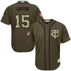 Wholesale Cheap Twins #15 Jason Castro Green Salute to Service Stitched Youth MLB Jersey