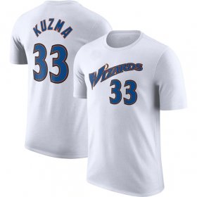 Cheap Men\'s Washington Wizards #33 Kyle Kuzma White 2022-23 Classic Edition Name & Number T-Shirt