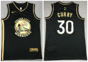 Wholesale Cheap Men's Golden State Warriors #30 Stephen Curry NEW 2020 Black Golden Edition Nike Swingman Jersey