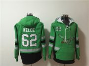 Cheap Mens Philadelphia Eagles #62 Jason Kelce Green Ageless Must-Have Lace-Up Pullover Hoodie