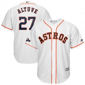 Wholesale Cheap Houston Astros #27 Jose Altuve Majestic 2019 Postseason Official Cool Base Player Jersey White