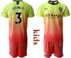 Wholesale Cheap Manchester City #3 Danilo Away Kid Soccer Club Jersey