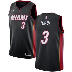 Wholesale Cheap Nike Miami Heat #3 Dwyane Wade Black NBA Swingman Icon Edition Jersey