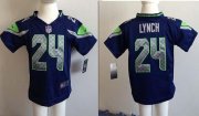Wholesale Cheap Toddler Nike Seahawks #24 Marshawn Lynch Steel Blue Team Color Stitched NFL Elite Jersey