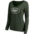 Wholesale Cheap Women's New York Jets Pro Line Primary Team Logo Slim Fit Long Sleeve T-Shirt Green