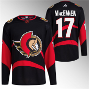 Wholesale Cheap Men's Ottawa Senators #17 Zack MacEwen Black Reverse Retro Stitched Jersey