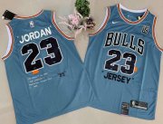 Wholesale Cheap Bulls 23 Michael Jordan Blue Commemorative Edition Basketball Jersey