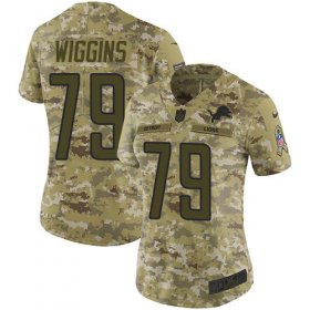 Wholesale Cheap Nike Lions #79 Kenny Wiggins Camo Women\'s Stitched NFL Limited 2018 Salute To Service Jersey