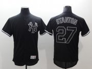 Wholesale Cheap Men's New York Yankees #27 Giancarlo Stanton Black Fashion Flex Base Stitched Jersey