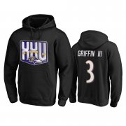Wholesale Cheap Baltimore Ravens #3 Robert Griffin III Men's Black Team 25th Season Pullover Hoodie
