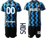 Wholesale Cheap Youth 2020-2021 club Inter Milan home customized blue Soccer Jerseys