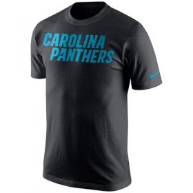 Wholesale Cheap Men\'s Carolina Panthers Nike Black Wordmark T-Shirt