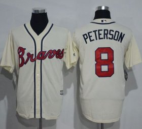 Wholesale Cheap Braves #8 Jace Peterson Cream New Cool Base Stitched MLB Jersey