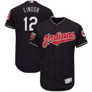 Wholesale Cheap Indians #12 Francisco Lindor Navy Blue 2018 Spring Training Authentic Flex Base Stitched MLB Jersey
