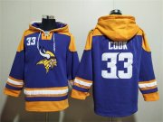 Wholesale Cheap Men's Minnesota Vikings #33 Dalvin Cook Purple Yellow Ageless Must-Have Lace-Up Pullover Hoodie