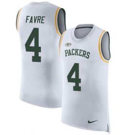 Wholesale Cheap Nike Packers #4 Brett Favre White Men\'s Stitched NFL Limited Rush Tank Top Jersey