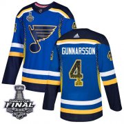 Wholesale Cheap Adidas Blues #4 Carl Gunnarsson Blue Home Authentic Drift Fashion 2019 Stanley Cup Final Stitched NHL Jersey