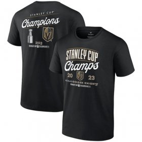 Wholesale Cheap Men\'s Vegas Golden Knights Black 2023 Stanley Cup Champions Logo T-Shirt