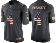 Wholesale Cheap Nike Cowboys #4 Dak Prescott Black Men's Stitched NFL Limited USA Flag Salute To Service Jersey