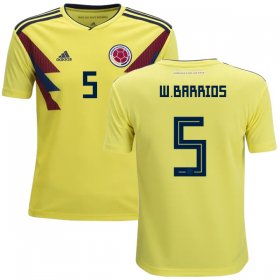 Wholesale Cheap Colombia #5 W.Barrios Home Kid Soccer Country Jersey
