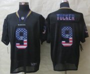 Wholesale Cheap Nike Ravens #9 Justin Tucker Black Men's Stitched NFL Elite USA Flag Fashion Jersey