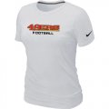 Wholesale Cheap Women's Nike San Francisco 49ers Sideline Legend Authentic Font T-Shirt White