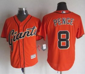 Wholesale Cheap Giants #8 Hunter Pence Orange Alternate New Cool Base Stitched MLB Jersey