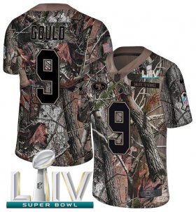 Wholesale Cheap Nike 49ers #9 Robbie Gould Camo Super Bowl LIV 2020 Men\'s Stitched NFL Limited Rush Realtree Jersey