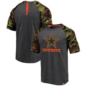 Wholesale Cheap Dallas Cowboys Pro Line by Fanatics Branded College Heathered Gray/Camo T-Shirt