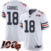Wholesale Cheap Nike Bears #18 Taylor Gabriel White Alternate Men's Stitched NFL Vapor Untouchable Limited 100th Season Jersey