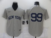 Wholesale Cheap Men's New York Yankees #99 Aaron Judge 2021 Grey Field of Dreams Cool Base Stitched Baseball Jersey