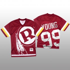 Wholesale Cheap NFL Washington Redskins #99 Chase Young Red Men\'s Mitchell & Nell Big Face Fashion Limited NFL Jersey
