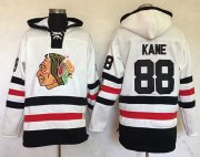 Wholesale Cheap Blackhawks #88 Patrick Kane White Sawyer Hooded Sweatshirt 2017 Winter Classic Stitched NHL Jersey