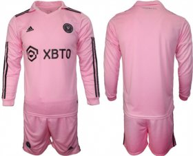 Cheap Men\'s Inter Miami CF Blank 2023-24 Pink Home Soccer Jersey Suit