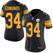 Wholesale Cheap Nike Steelers #34 Terrell Edmunds Black Women's Stitched NFL Limited Rush Jersey