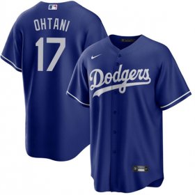 Cheap Men\'s Los Angeles Dodgers #17 Shohei Ohtani Blue Cool Base Stitched Jersey